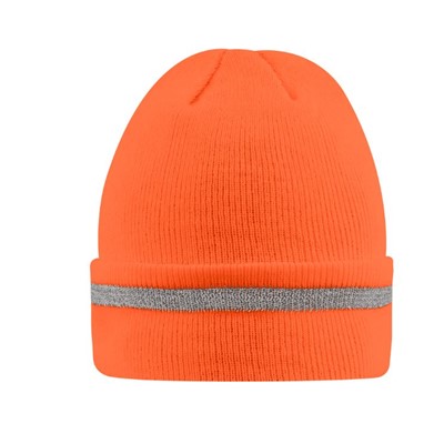 Beanie Cap w/reflective stripe Orange,Ea