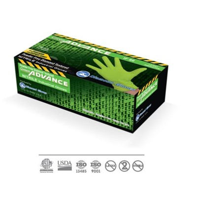 Glove, 7.5mil Green Nitrile PF, Large