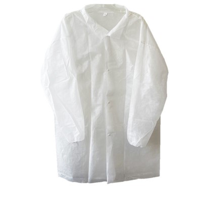 Lab Coat,Polypro,White,2-XLge,Snap Front