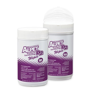 Alpet D2 Surface Sanitizing Wipes 6x160