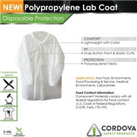 Lab Coat,Polypro,White,2-XLge,Snap Front