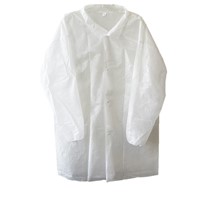 Lab Coat,Polypro,White,Med,Snap Front